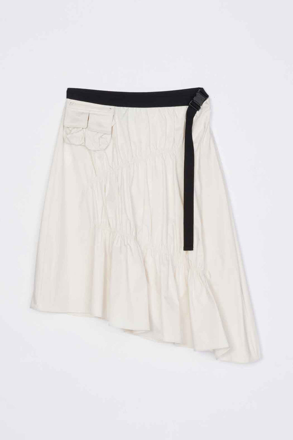 Ivory Ripstop Asymmetric Skirt with Ruching | 3.1 Phillip Lim
