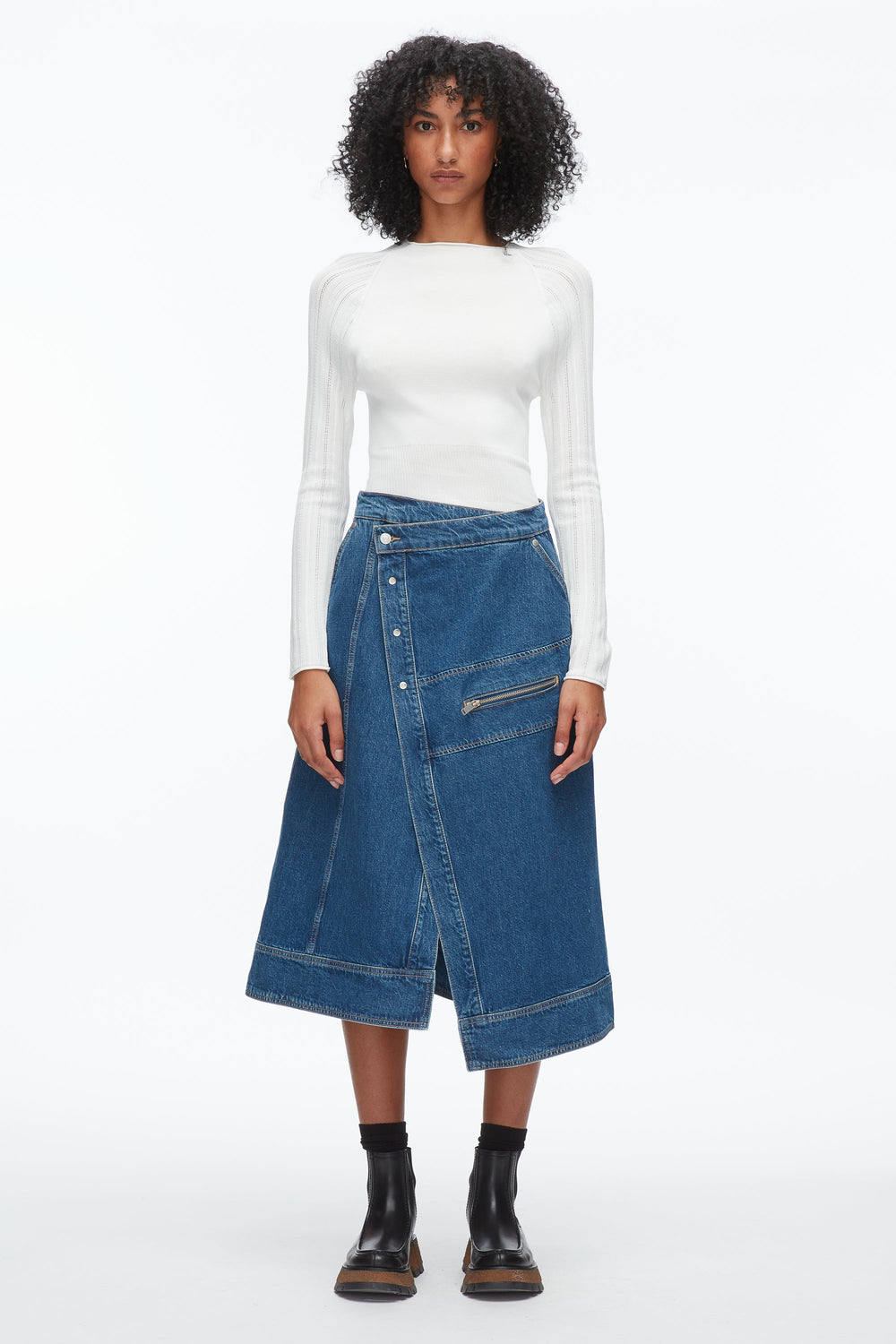 Indigo Denim Wrap Skirt | 3.1 Phillip Lim