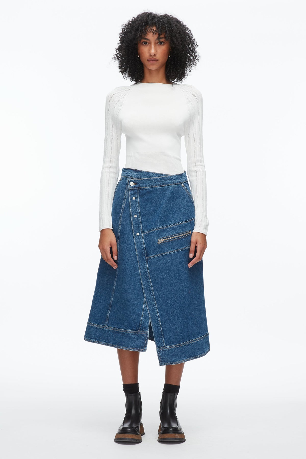 Indigo Denim Wrap Skirt | 3.1 Phillip Lim