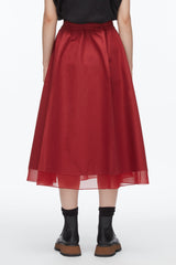 Crimson Belted Midi Skirt | 3.1 Phillip Lim
