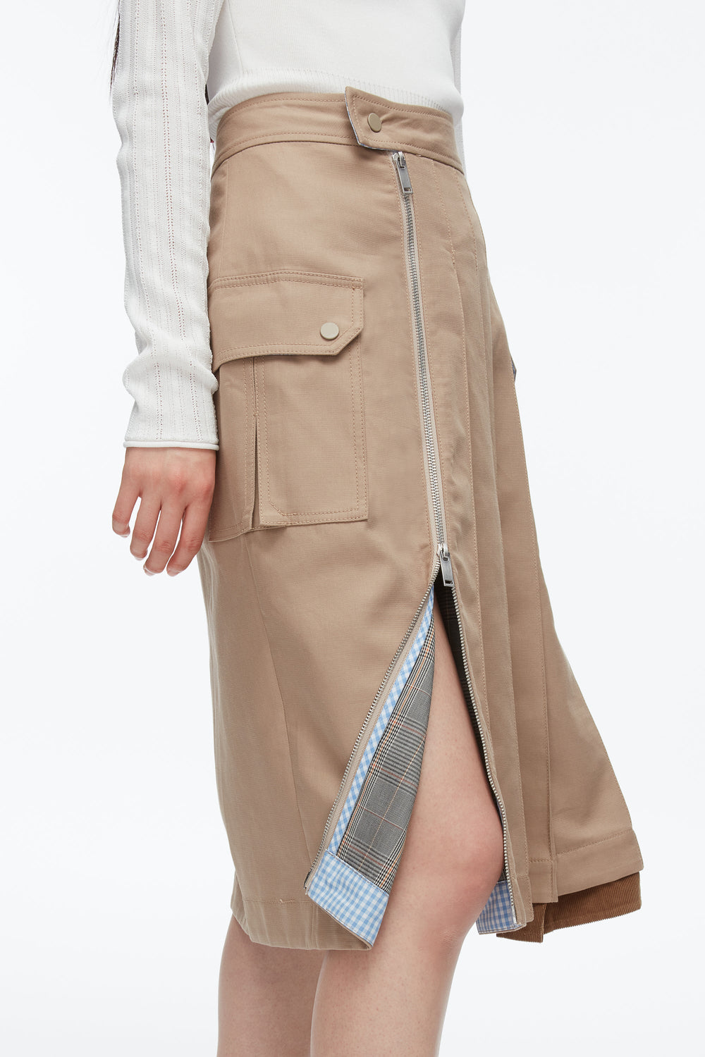 Praline Multi Pleated Zip Utility Skirt | 3.1 Phillip Lim