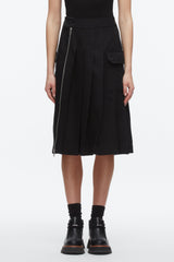 Black Multi Pleated Zip Utility Skirt | 3.1 Phillip Lim