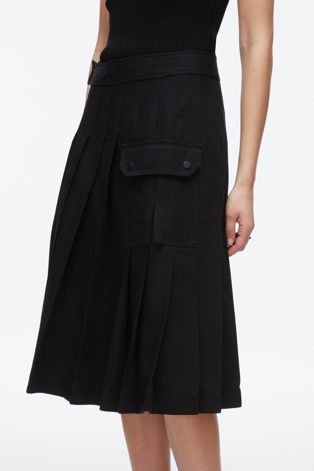 Black Multi Pleated Zip Utility Skirt | 3.1 Phillip Lim