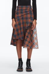 Dusk Multi Plaid Mix Draped Midi Skirt | 3.1 Phillip Lim