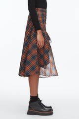 Dusk Multi Plaid Mix Draped Midi Skirt | 3.1 Phillip Lim