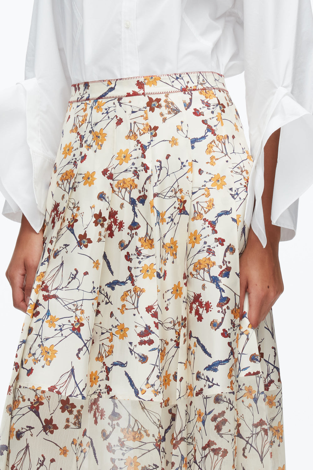 Parchment Multi Bliss Floral Pleated Skirt | 3.1 Phillip Lim