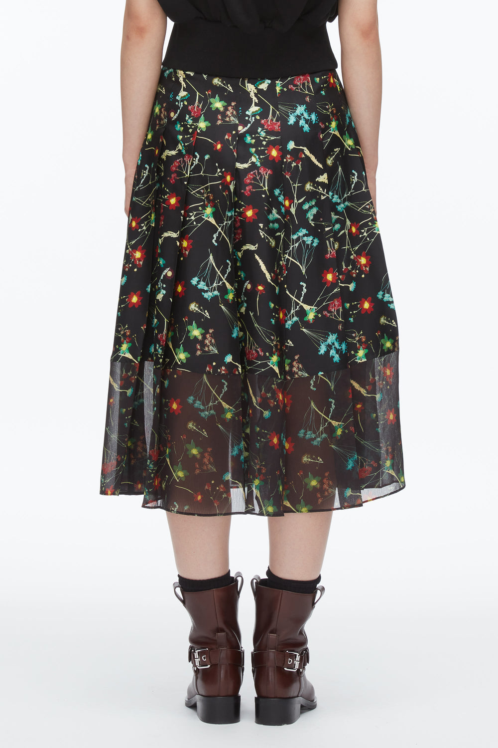 Black Multi Bliss Floral Pleated Skirt | 3.1 Phillip Lim