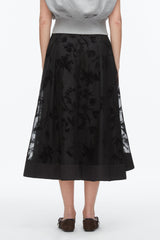 Black Flocked Organza Midi Skirt | 3.1 Phillip Lim