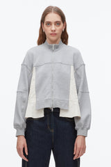 Grey Melange-Stone Terry Hybrid Zip Up | 3.1 Phillip Lim