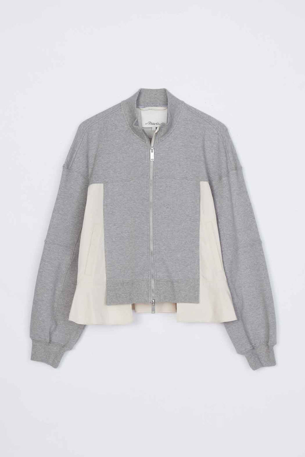 Grey Melange-Stone Terry Hybrid Zip Up | 3.1 Phillip Lim