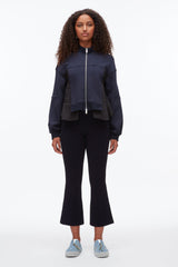 Midnight-Black Terry Hybrid Zip Up | 3.1 Phillip Lim