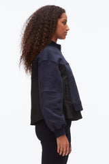 Midnight-Black Terry Hybrid Zip Up | 3.1 Phillip Lim