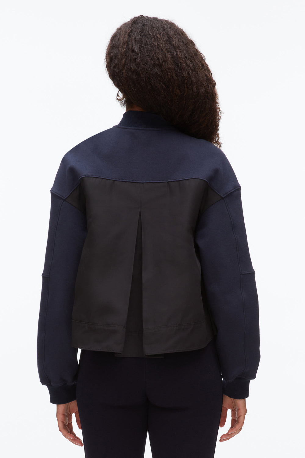 Midnight-Black Terry Hybrid Zip Up | 3.1 Phillip Lim
