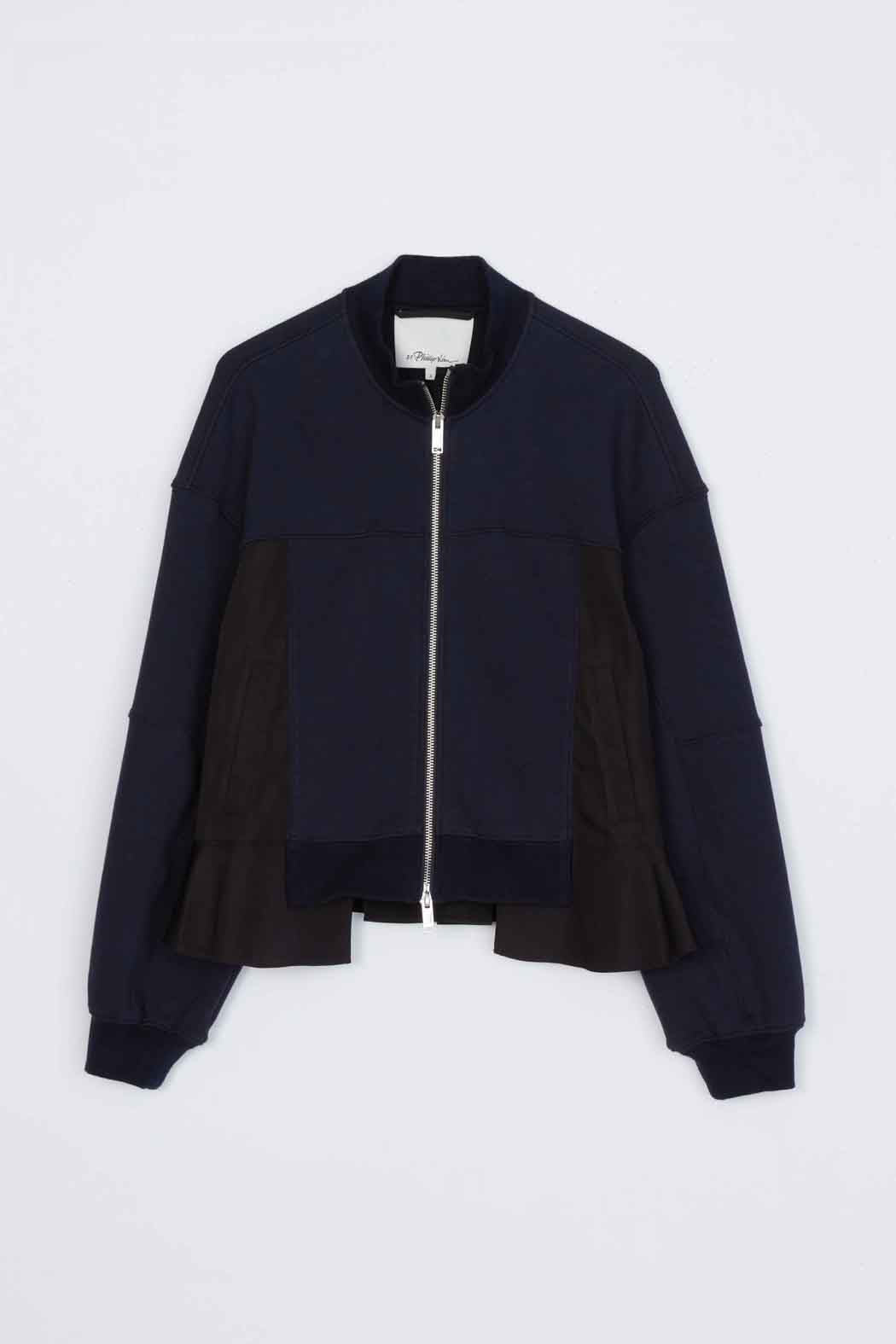 Midnight-Black Terry Hybrid Zip Up | 3.1 Phillip Lim
