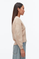Beige Round Sleeve Zip Cardigan | 3.1 Phillip Lim