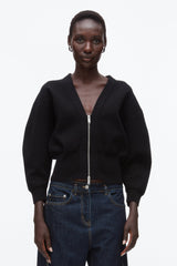 Black Round Sleeve Zip Cardigan | 3.1 Phillip Lim