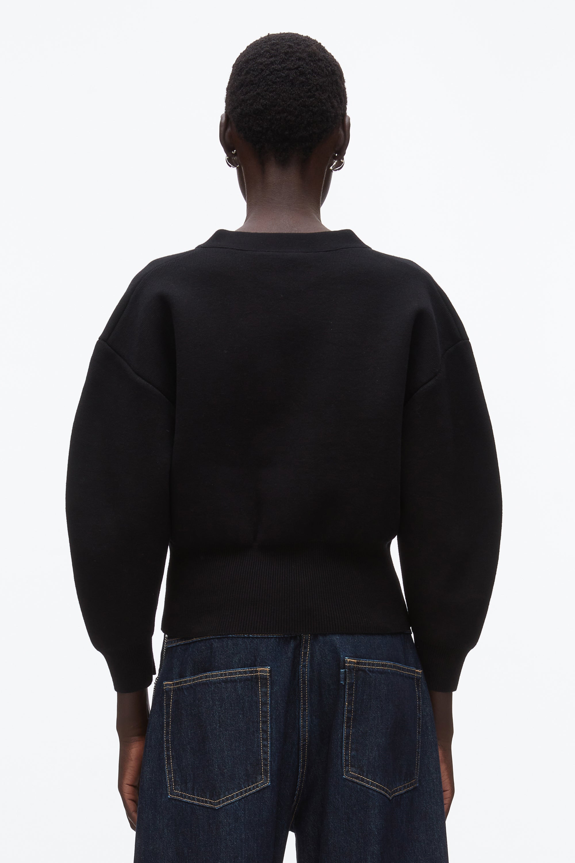 Black Round Sleeve Zip Cardigan | 3.1 Phillip Lim