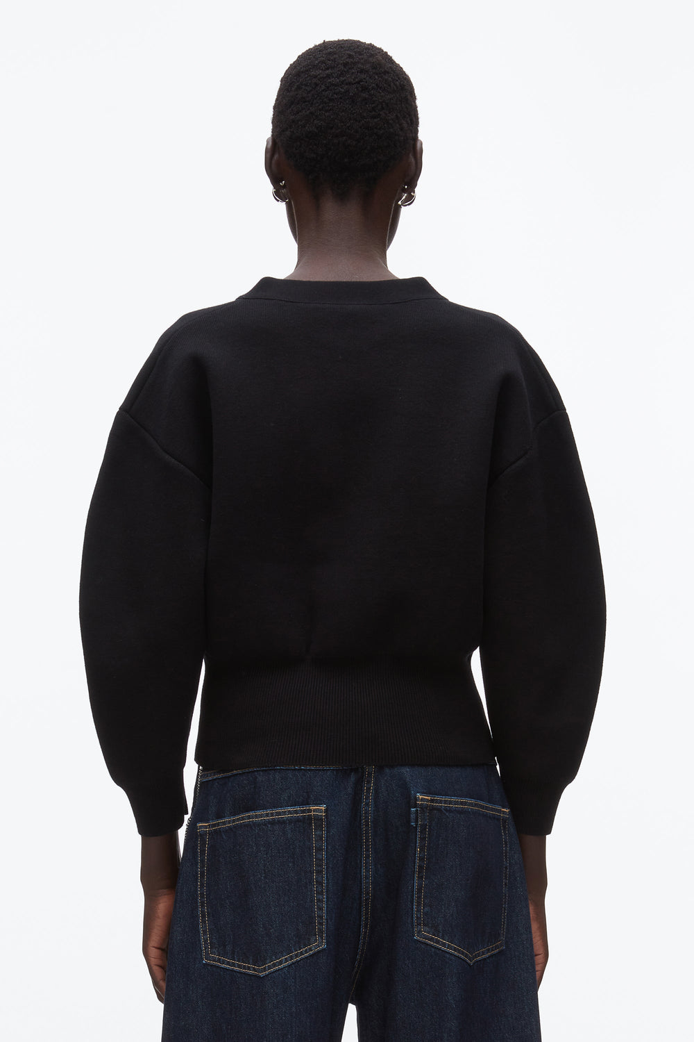 Black Round Sleeve Zip Cardigan | 3.1 Phillip Lim