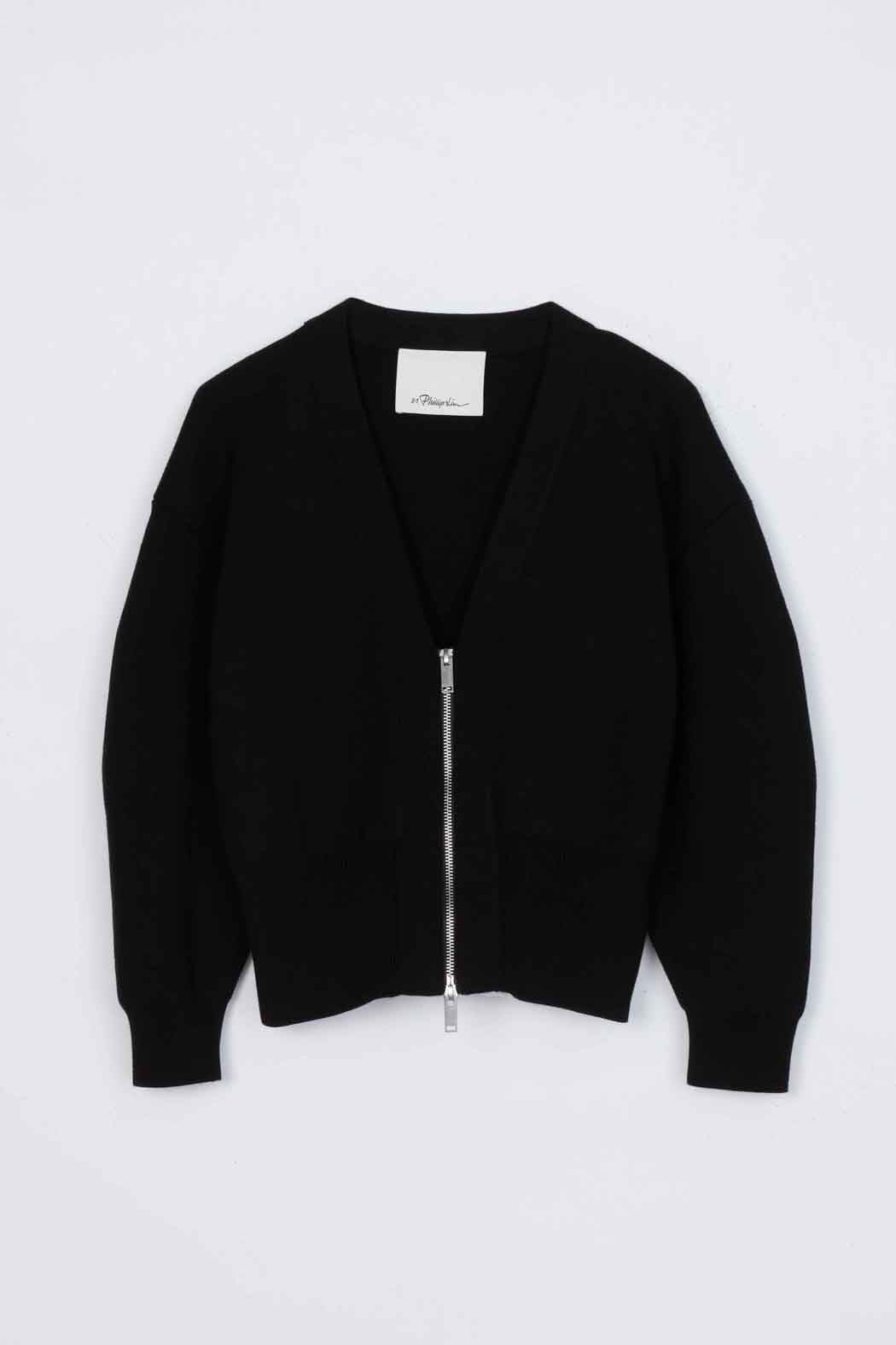 Black Round Sleeve Zip Cardigan | 3.1 Phillip Lim