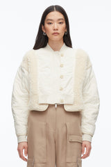 Parchment Multi Cropped Sherpa Combo Bomber | 3.1 Phillip Lim