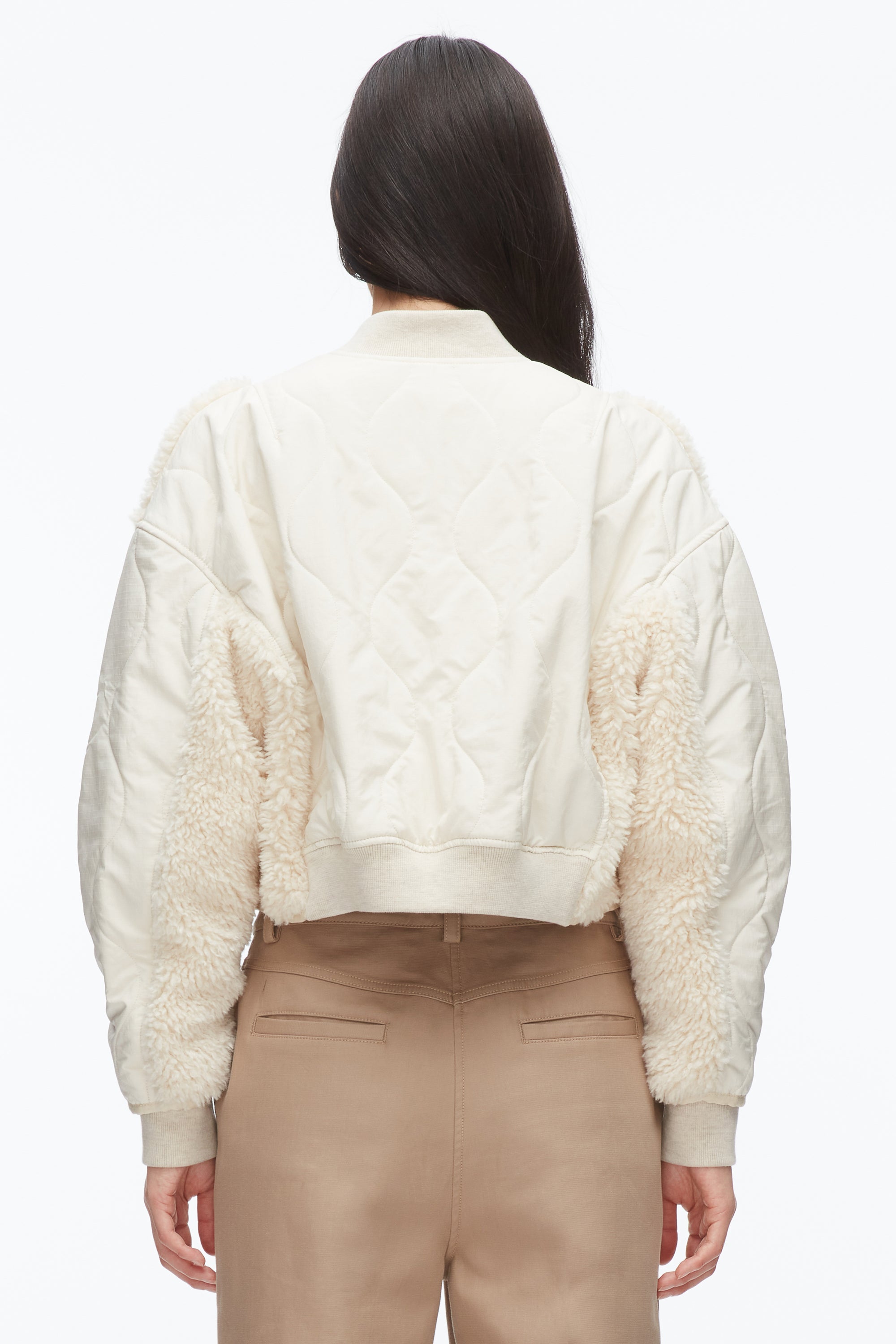 Parchment Multi Cropped Sherpa Combo Bomber | 3.1 Phillip Lim
