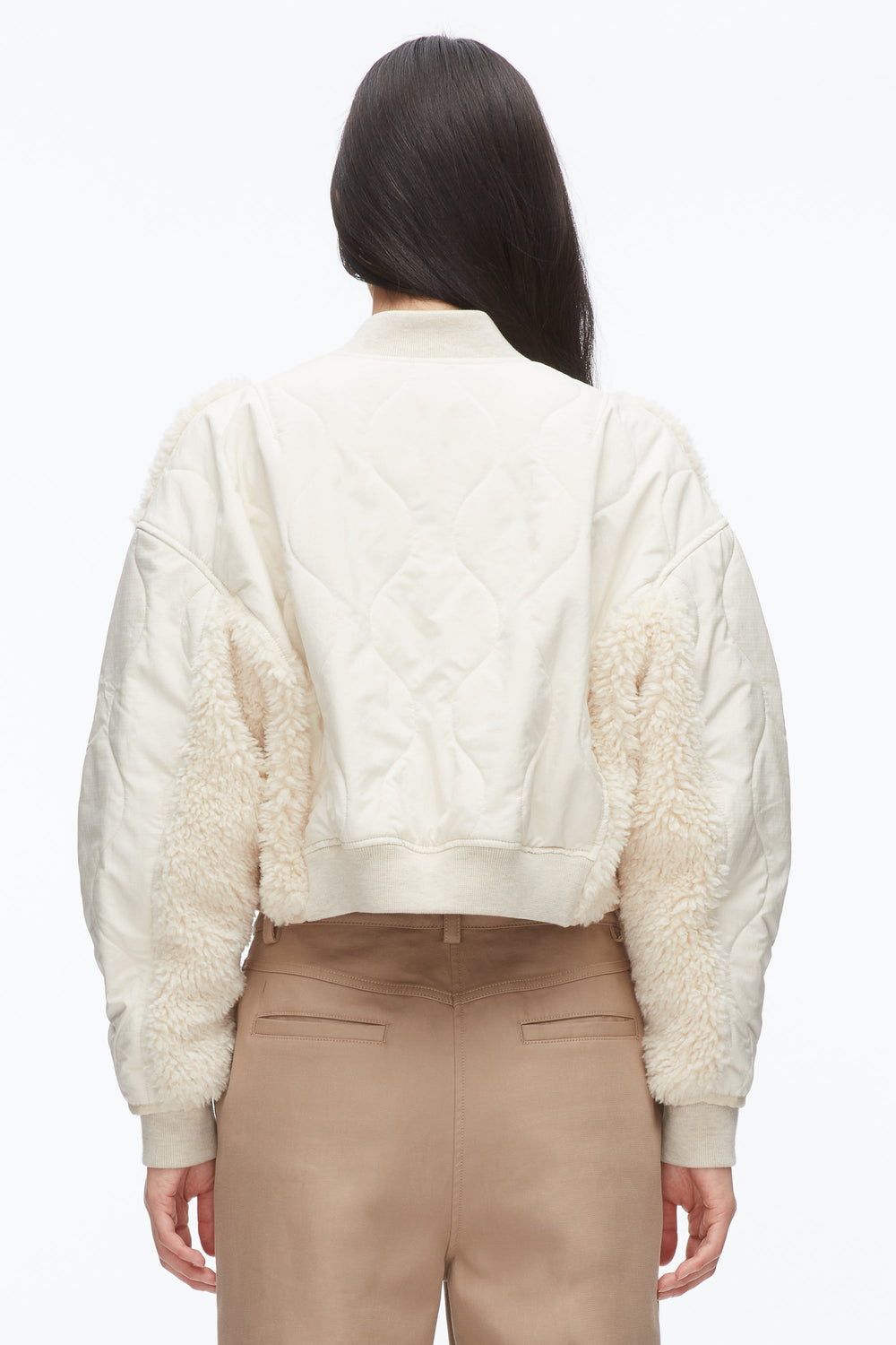 Parchment Multi Cropped Sherpa Combo Bomber | 3.1 Phillip Lim