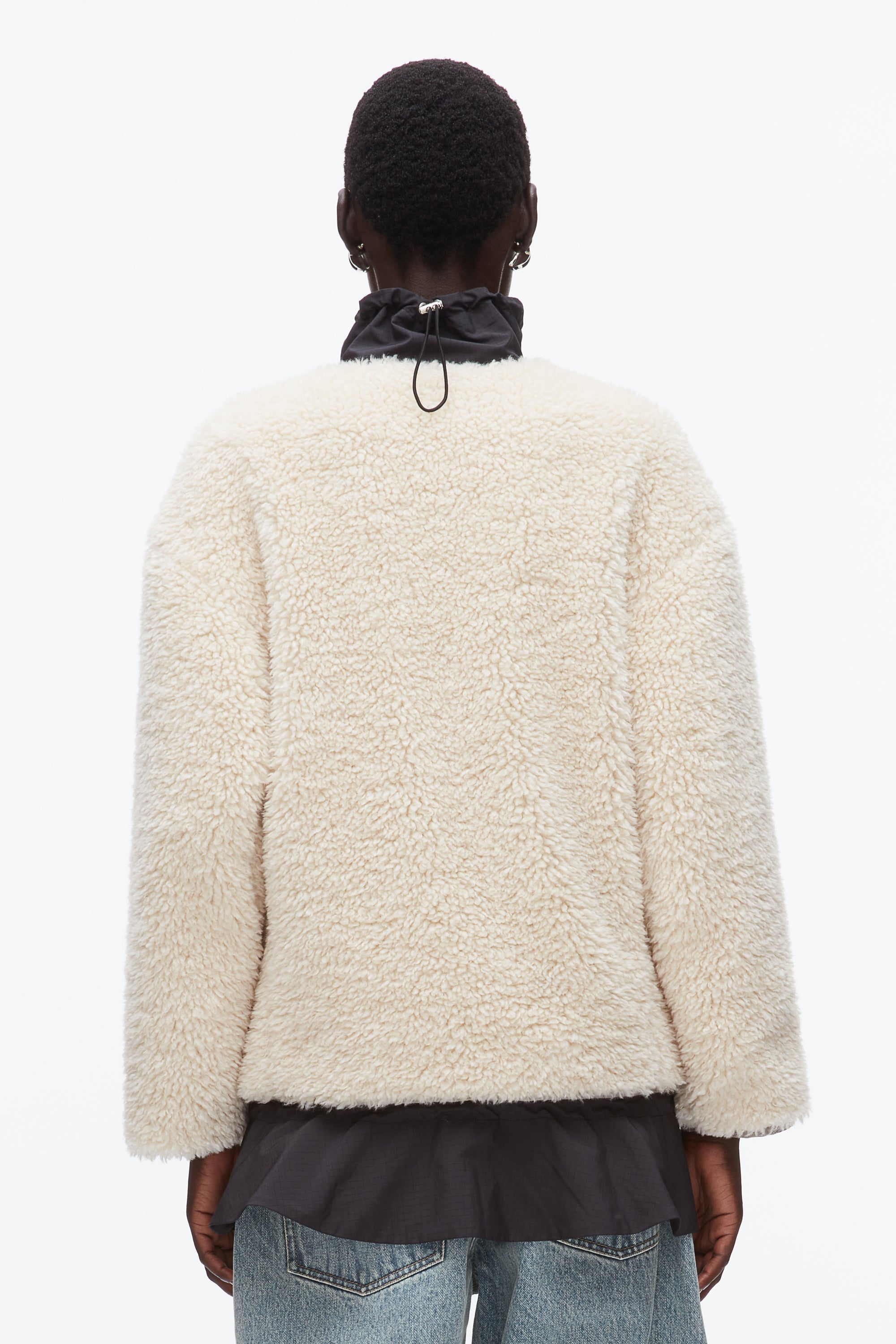 Natural-Blk Flounce Hem Sherpa Jacket | 3.1 Phillip Lim