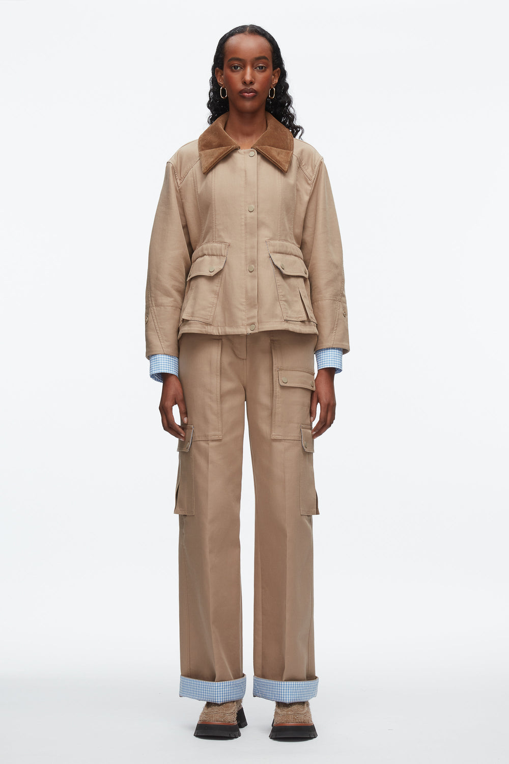 Praline Multi Cropped Flounce Barn Jacket | 3.1 Phillip Lim