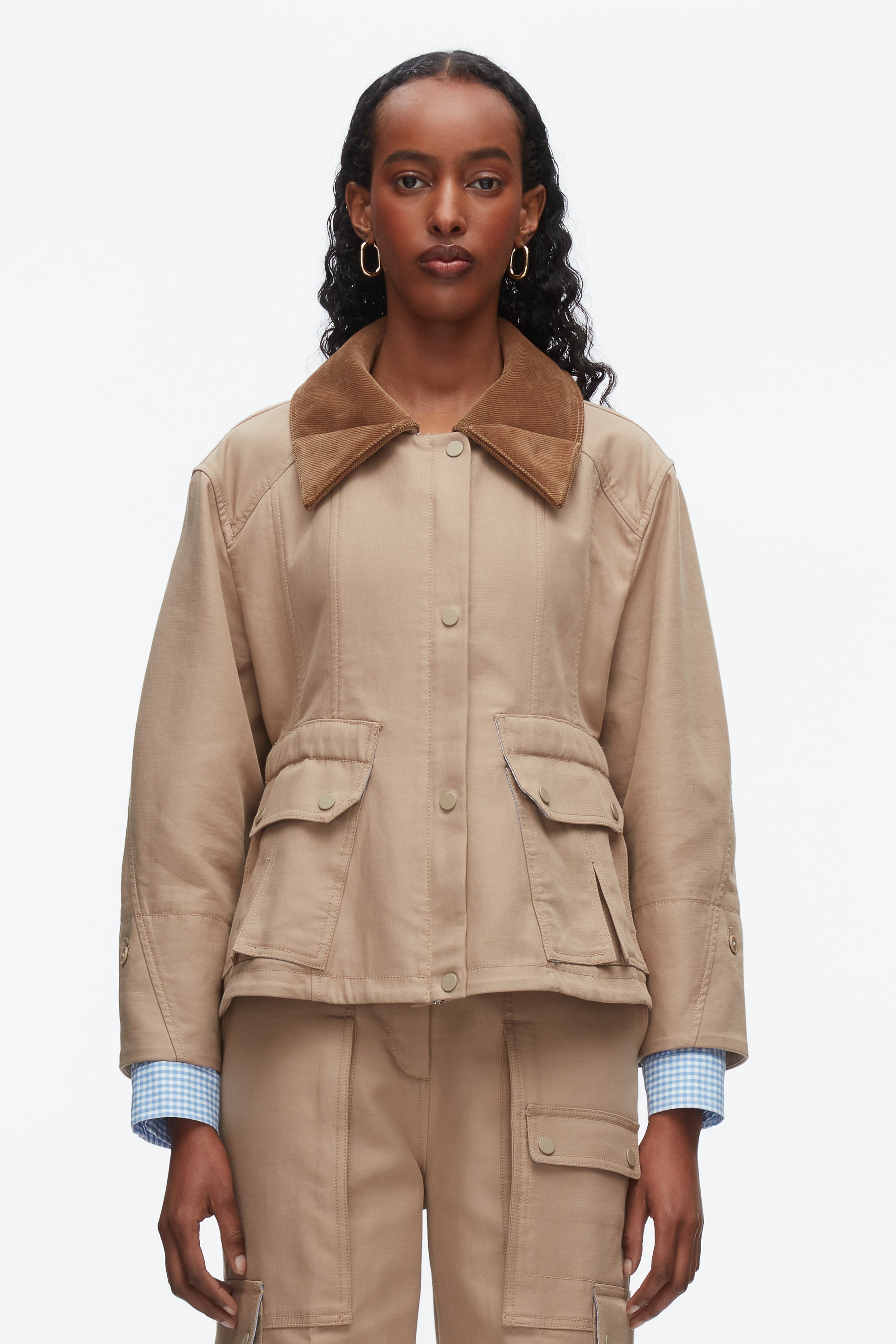 Praline Multi Cropped Flounce Barn Jacket | 3.1 Phillip Lim