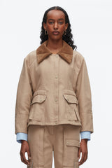 Praline Multi Cropped Flounce Barn Jacket | 3.1 Phillip Lim