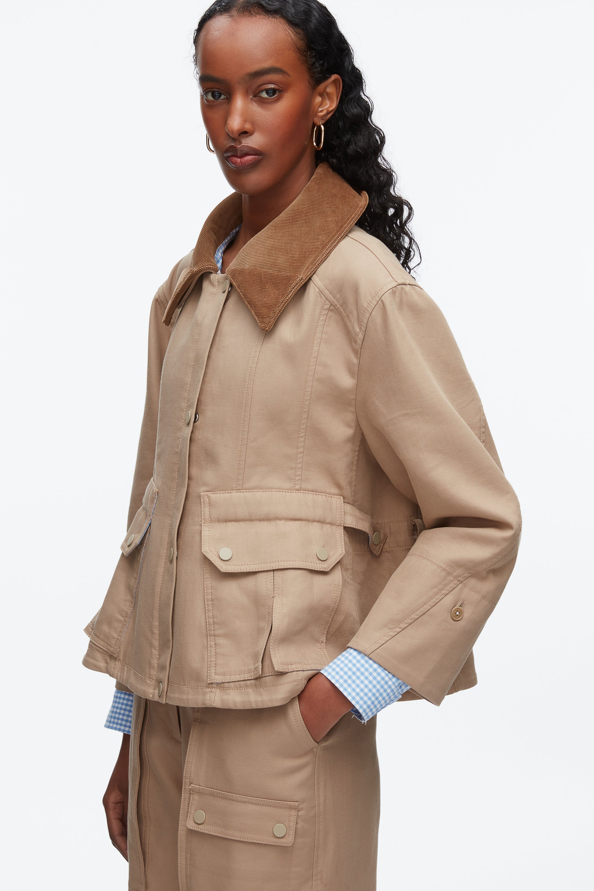 Praline Multi Cropped Flounce Barn Jacket | 3.1 Phillip Lim