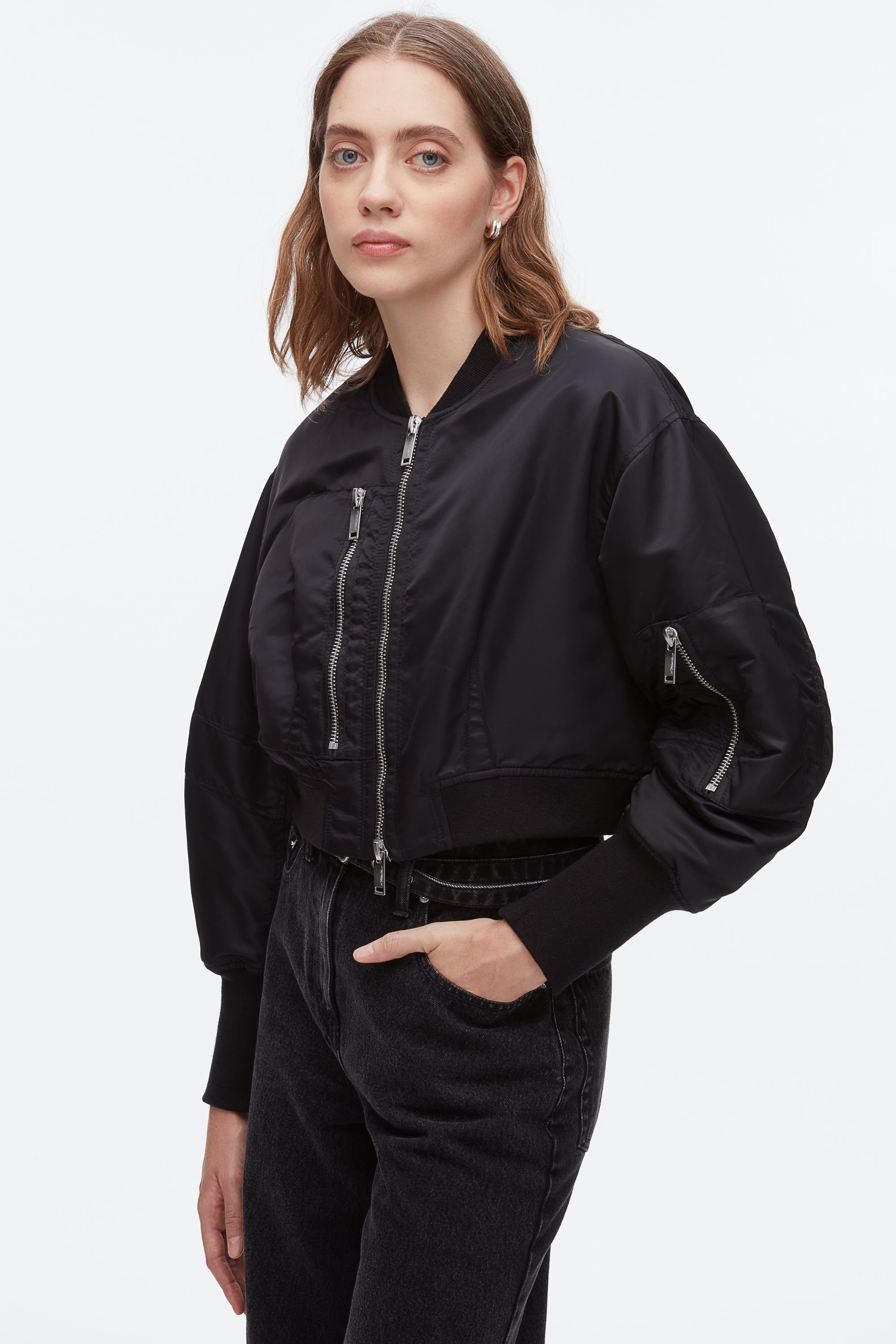 Black Cropped Flight Bomber | 3.1 Phillip Lim