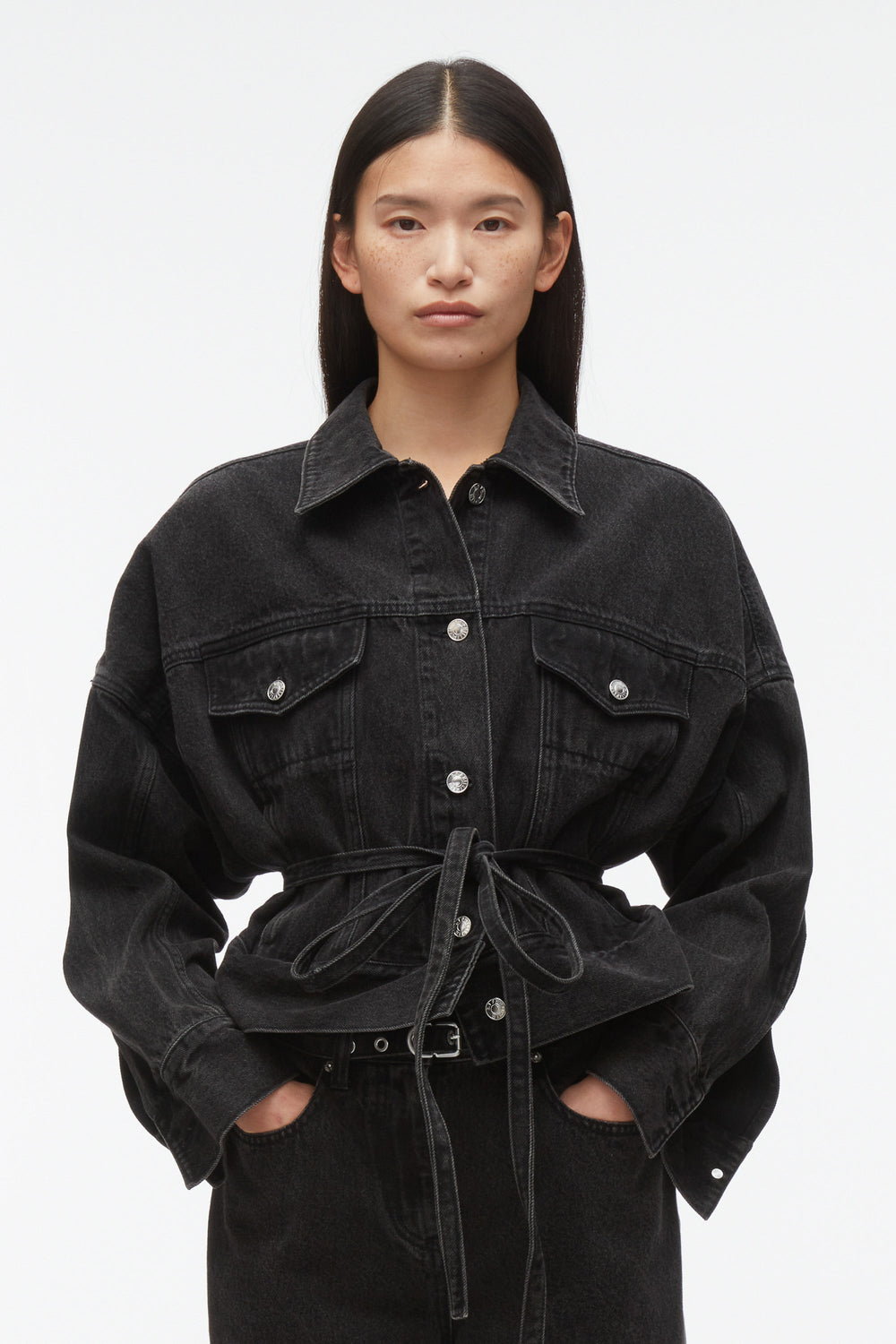 Washed Blk Black Denim Boxy Jacket | Phillip Lim Women’s Outerwear | 3.1 Phillip Lim