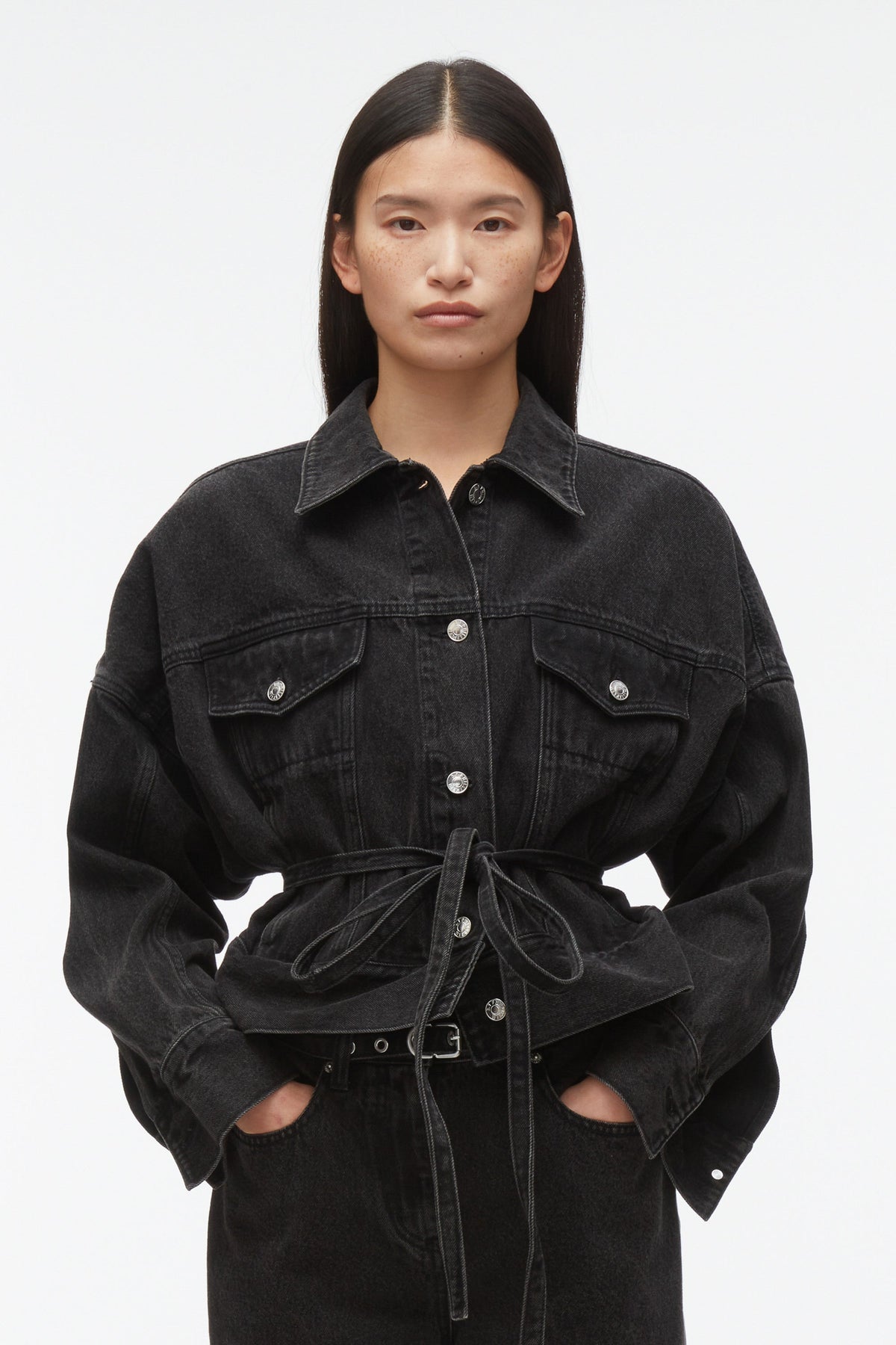 Washed Blk Black Denim Boxy Jacket | Phillip Lim Women’s Outerwear | 3.1 Phillip Lim