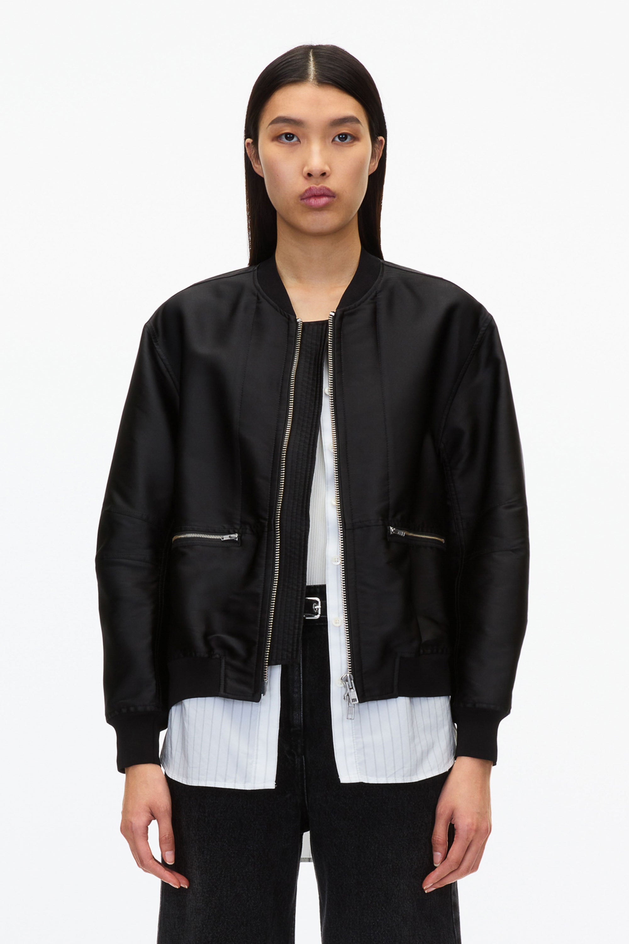 Black Black Layered Bomber Jacket | Exclusive Phillip Lim Outerwear | 3.1 Phillip Lim