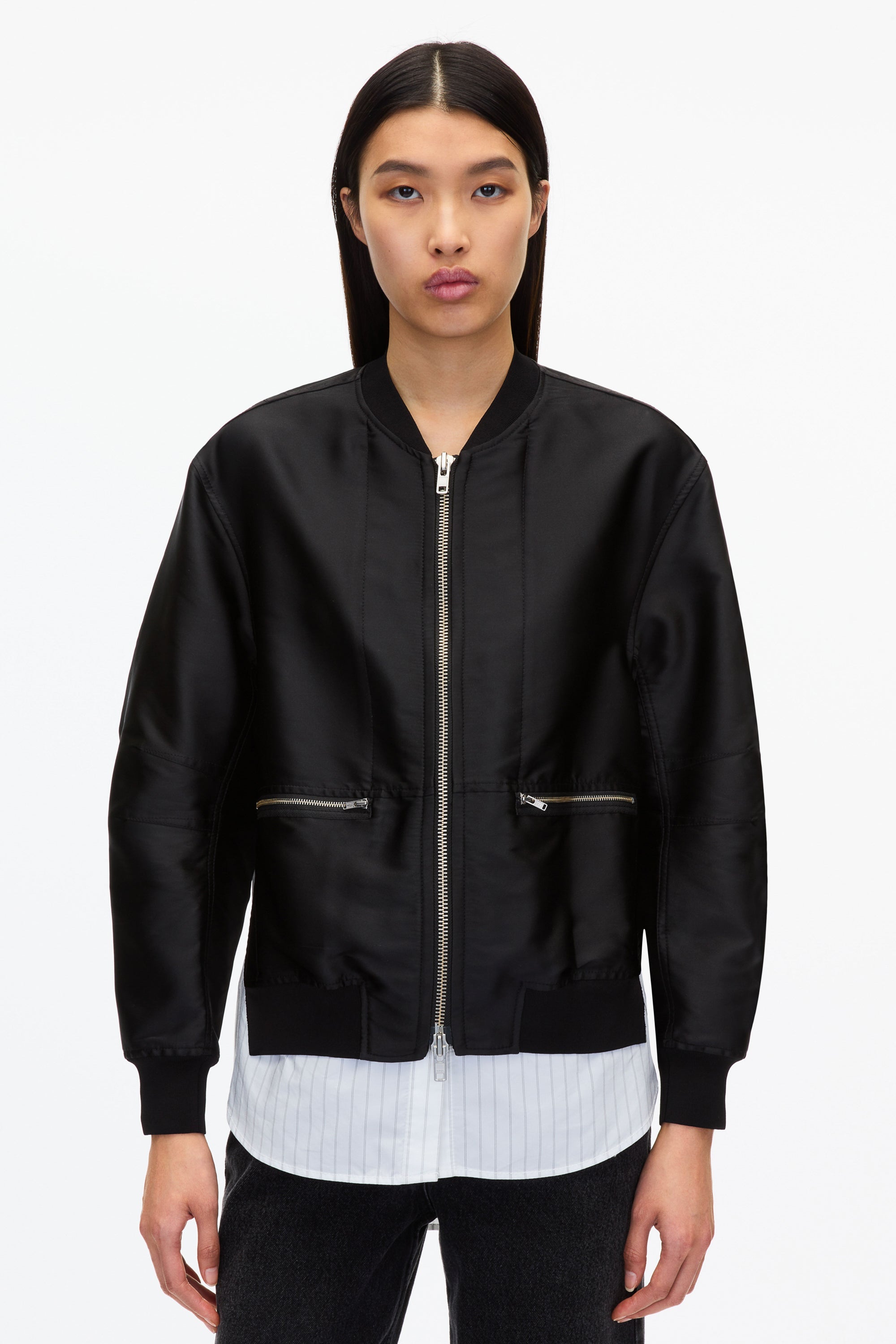 Black Black Layered Bomber Jacket | Exclusive Phillip Lim Outerwear | 3.1 Phillip Lim