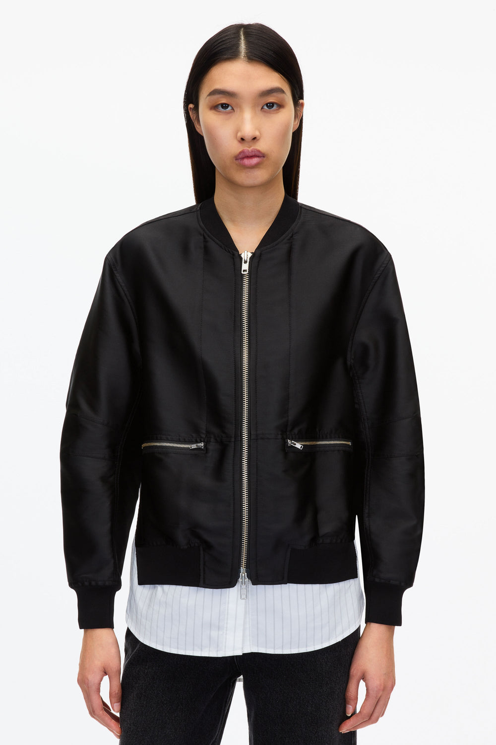 Black Black Layered Bomber Jacket | Exclusive Phillip Lim Outerwear | 3.1 Phillip Lim