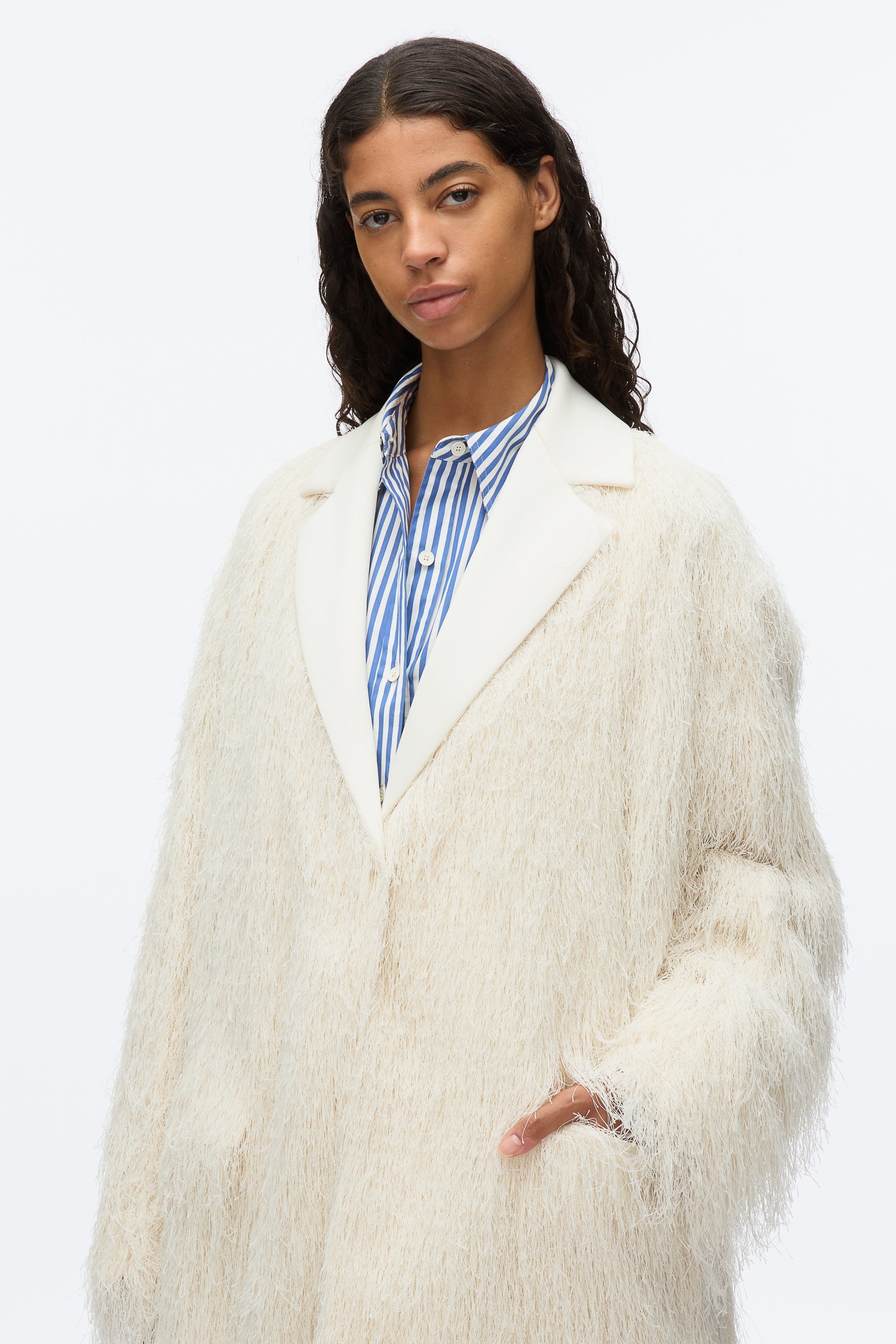 Ivory Fringe Tuxedo Coat | 3.1 Phillip Lim