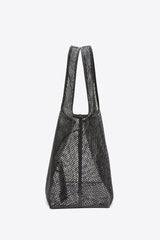 Black Embellished Mesh Market Tote | 3.1 Phillip Lim