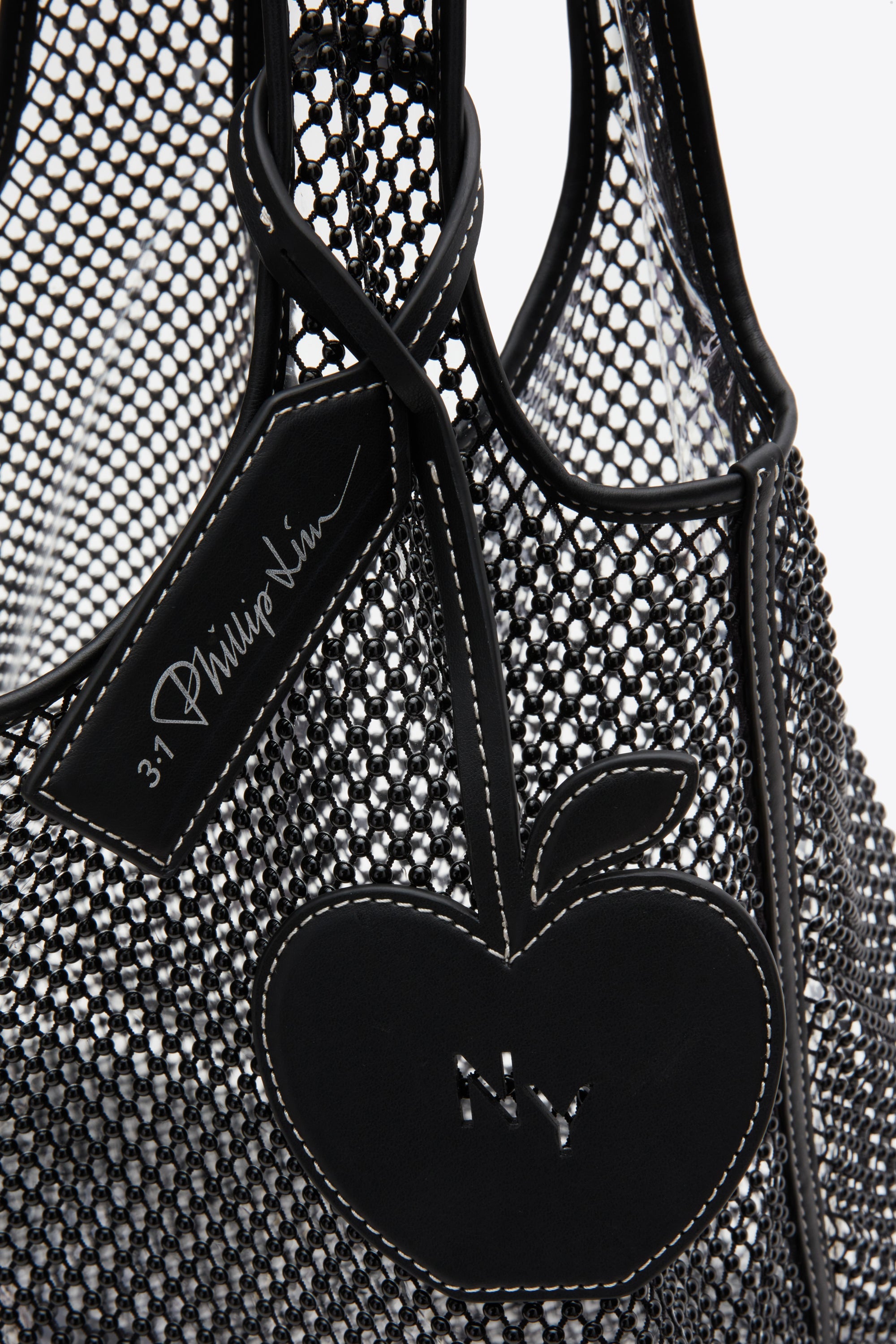 Black Embellished Mesh Market Tote | 3.1 Phillip Lim