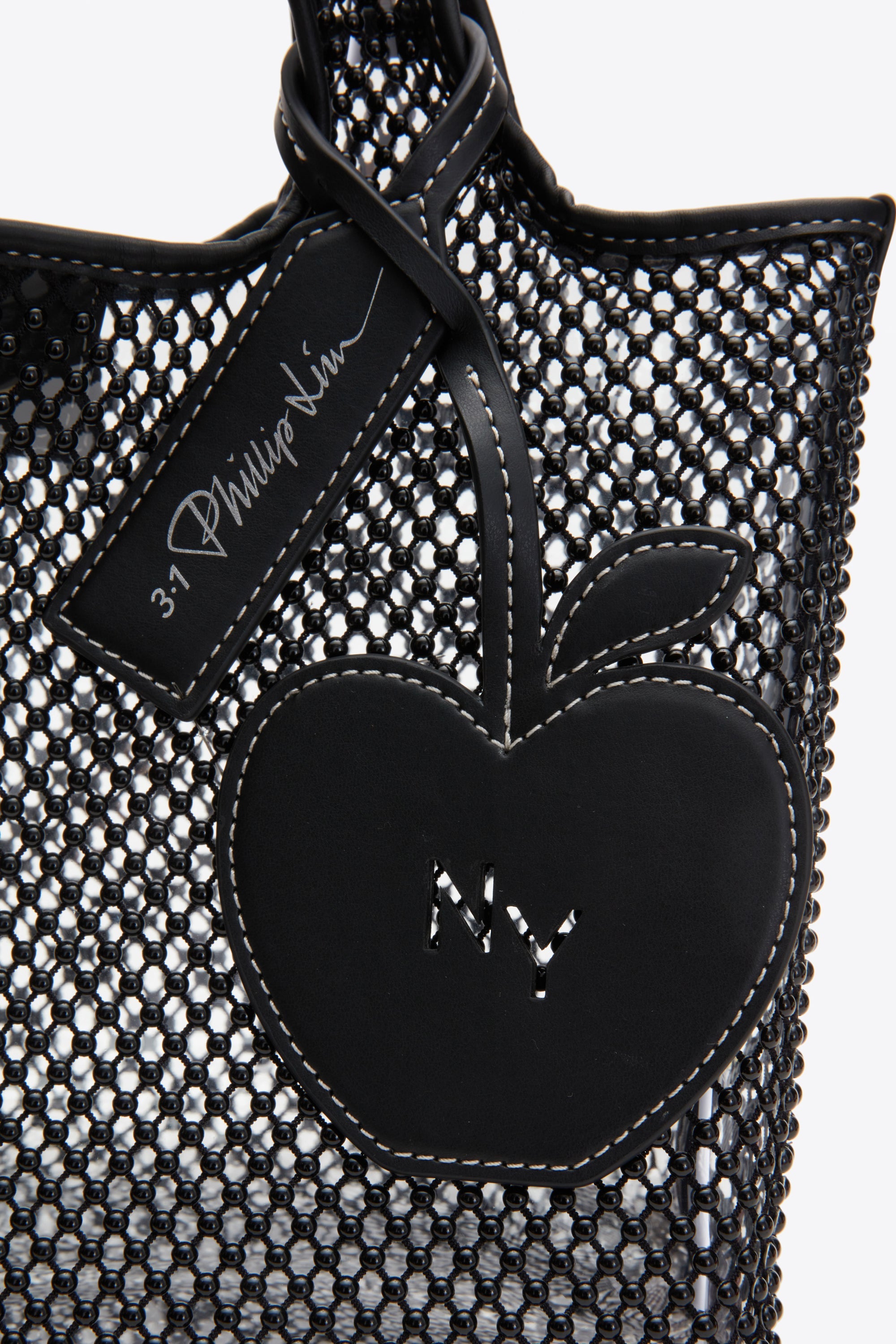 Black Embellished Mesh Mini Market Tote | 3.1 Phillip Lim
