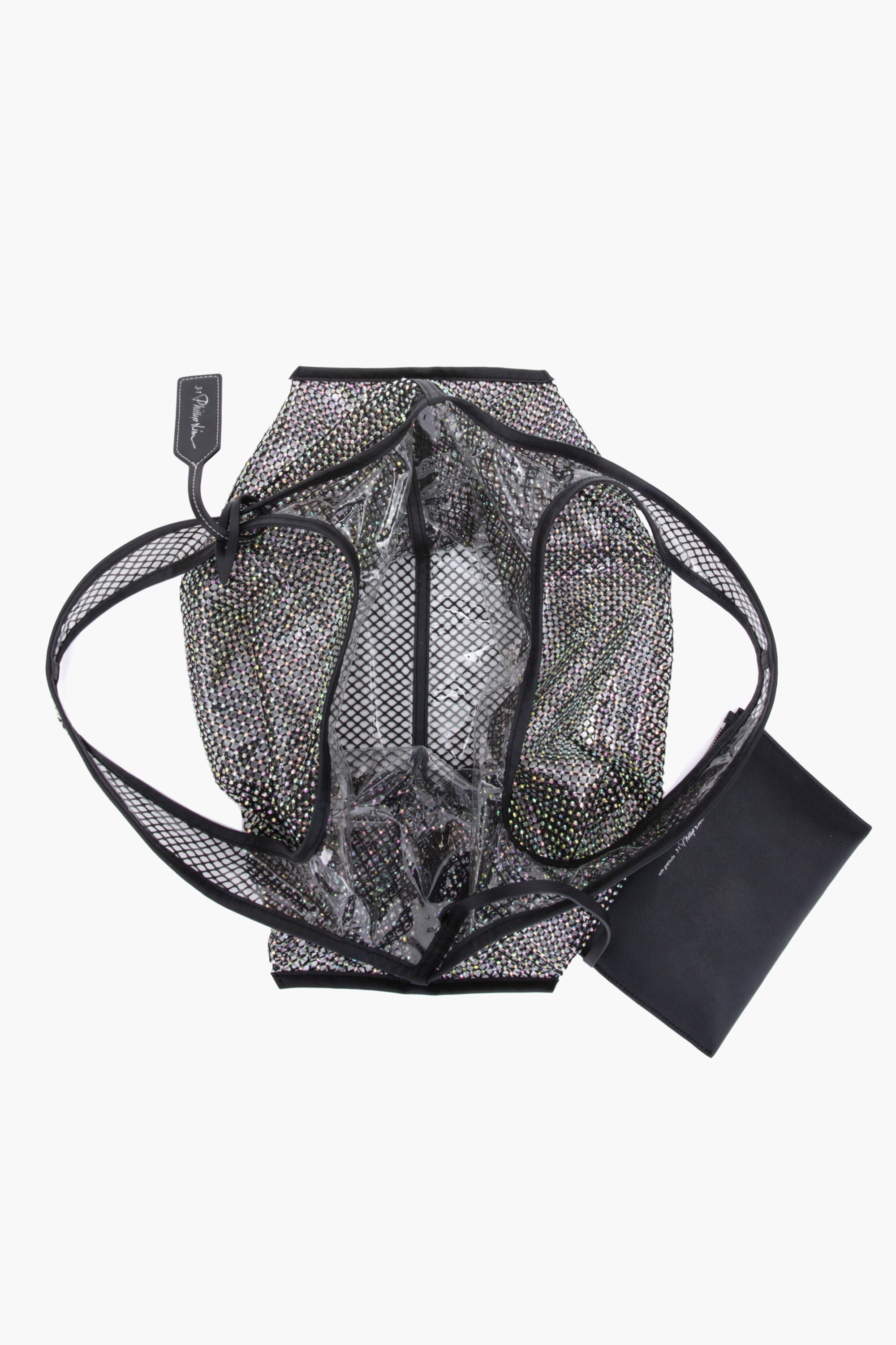 Black Crystal Embellished Mesh Market Tote | 3.1 Phillip Lim
