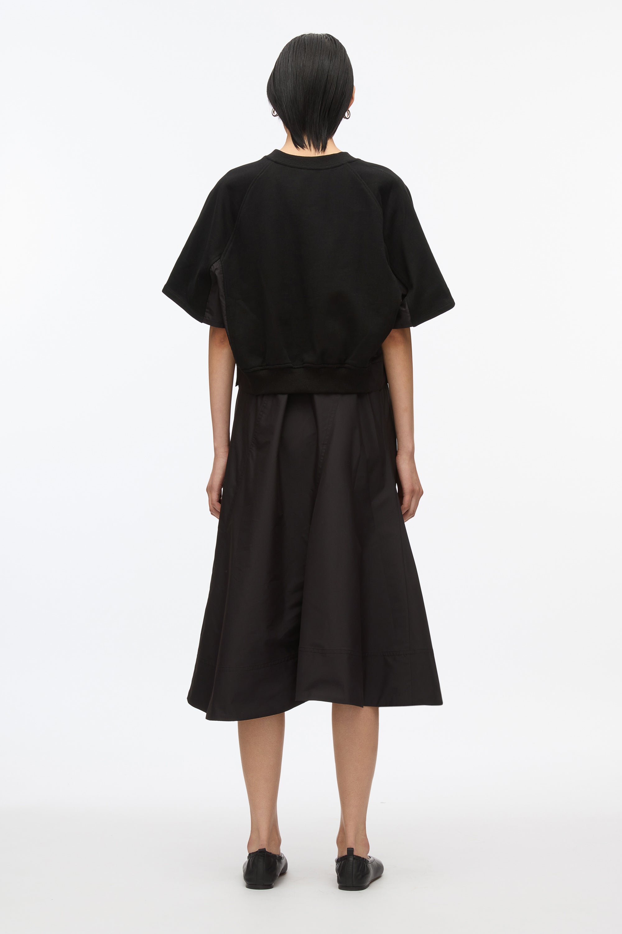 Black Short Sleeve French Terry Combo Dress | 3.1 Phillip Lim
