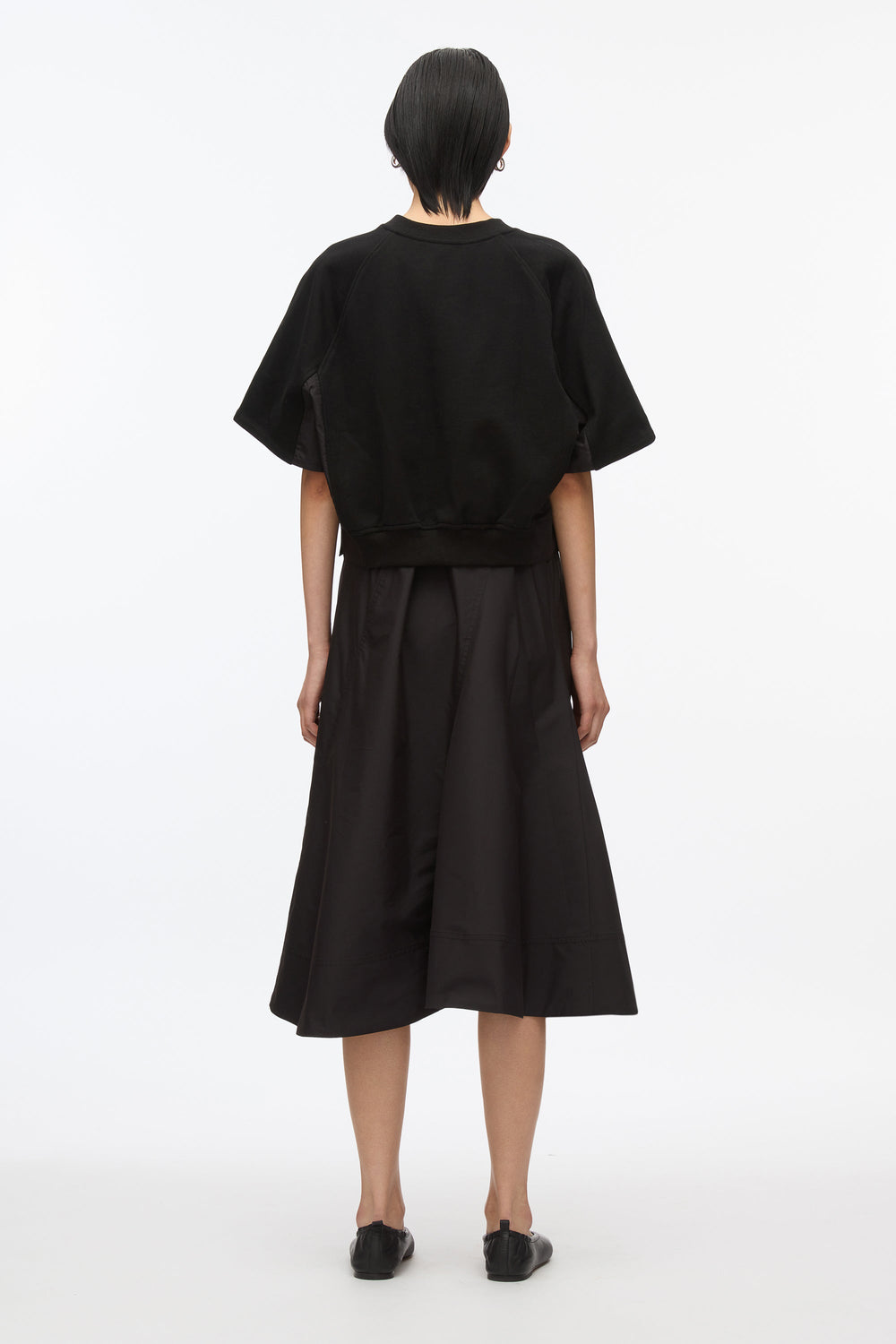 Black Short Sleeve French Terry Combo Dress | 3.1 Phillip Lim