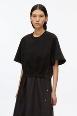 Black Short Sleeve French Terry Combo Dress | 3.1 Phillip Lim