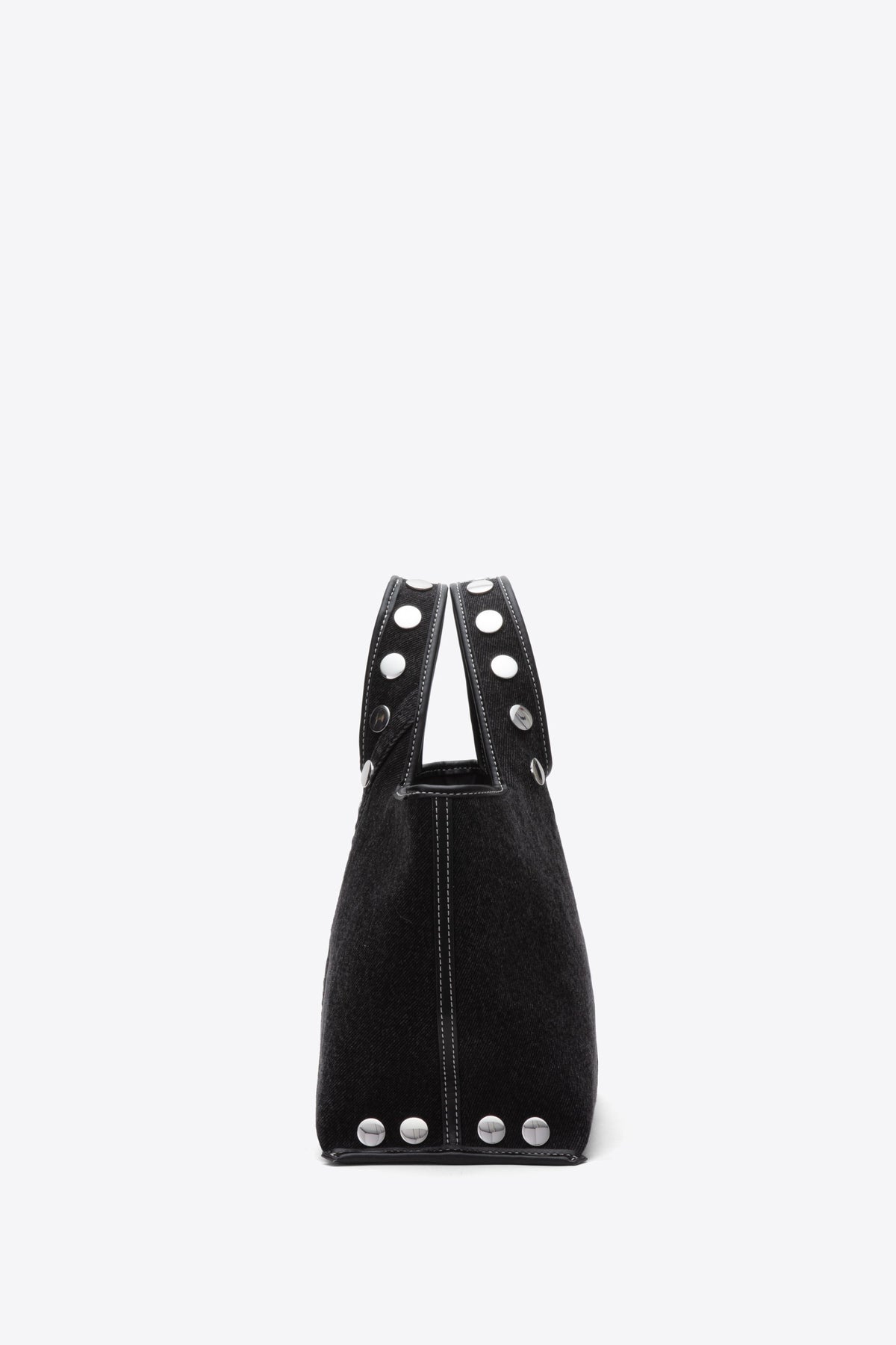Washed Blk Denim Mini Market Tote with Studs | 3.1 Phillip Lim