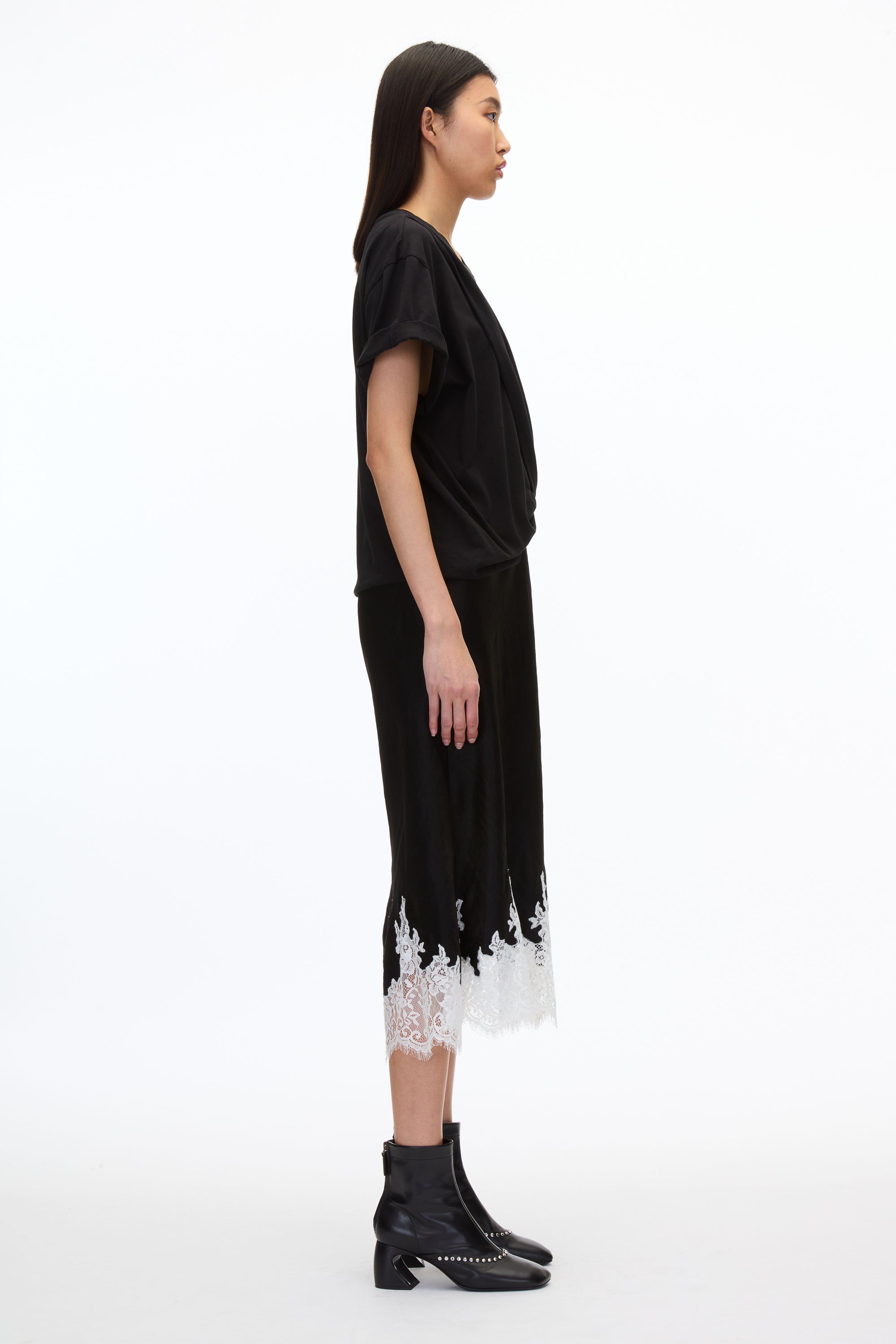 Black-White Multi Draped T-Shirt Slip Combo Dress | 3.1 Phillip Lim