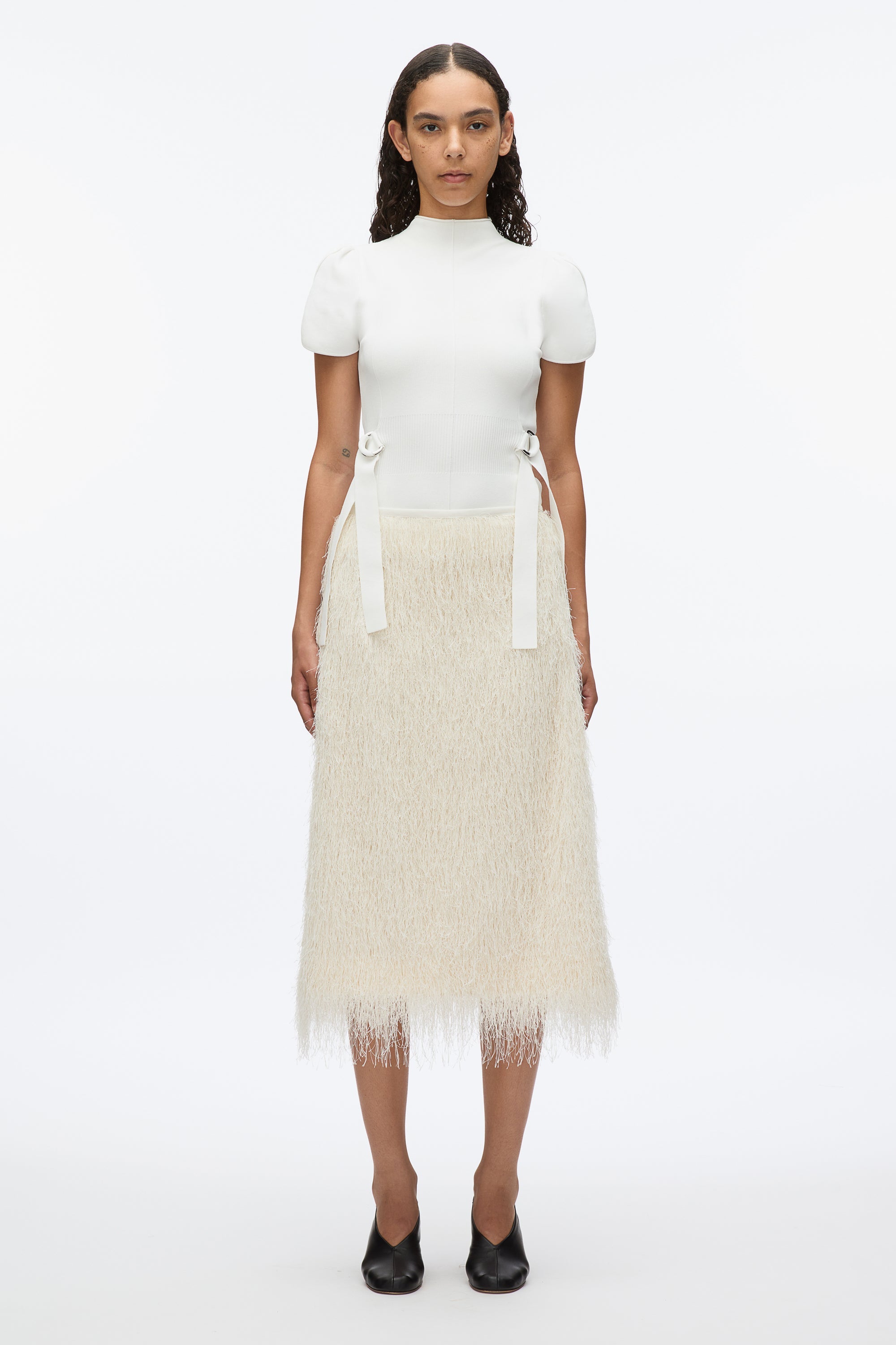 Ivory Compact Rib Tulip Top | 3.1 Phillip Lim