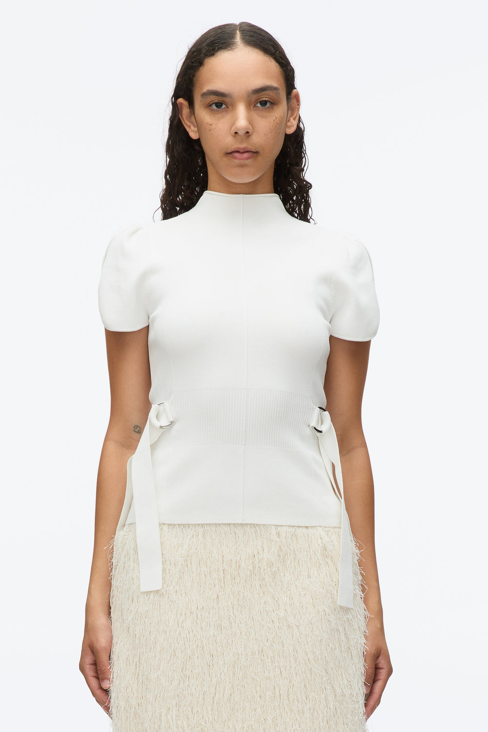 Ivory Compact Rib Tulip Top | 3.1 Phillip Lim