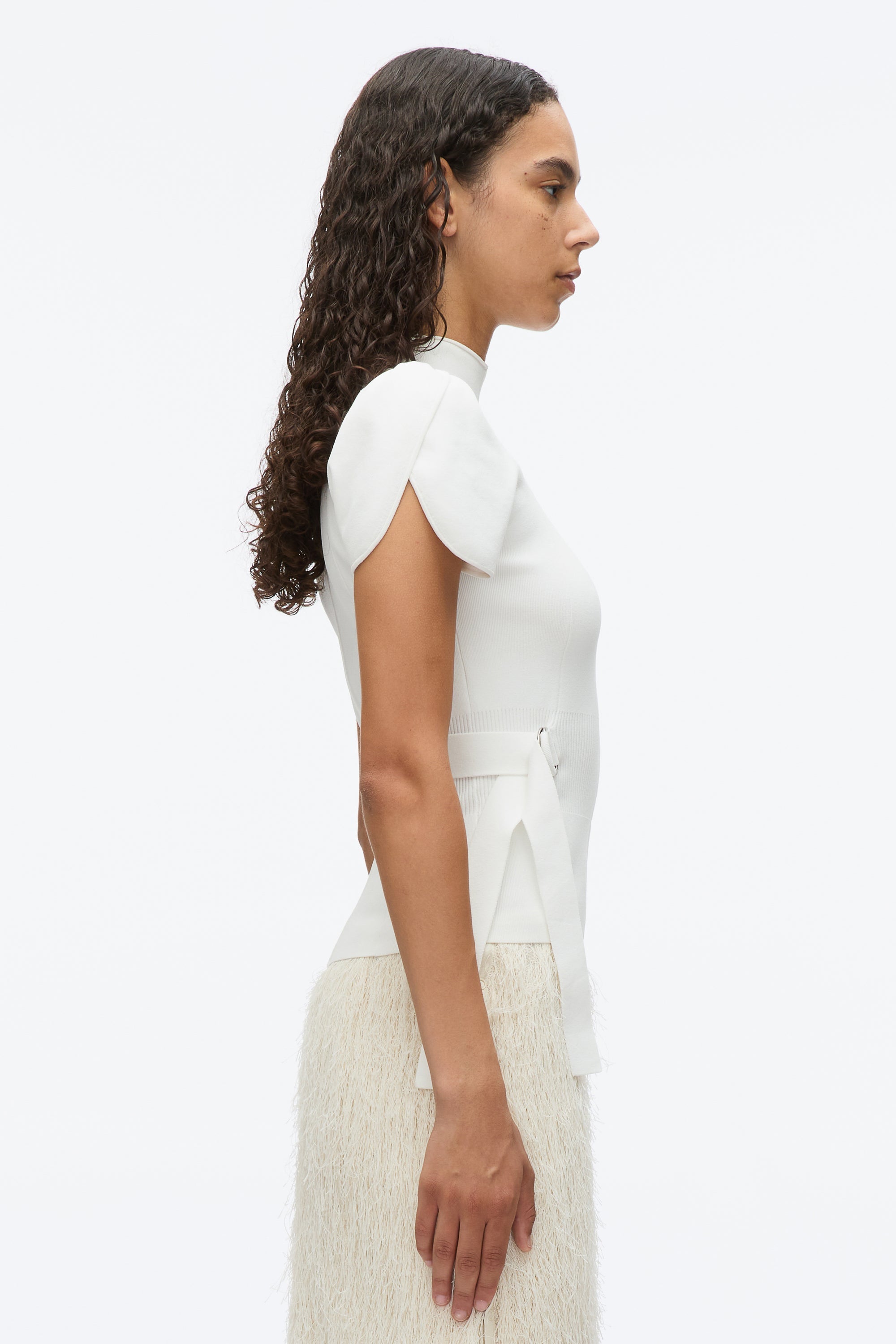 Ivory Compact Rib Tulip Top | 3.1 Phillip Lim